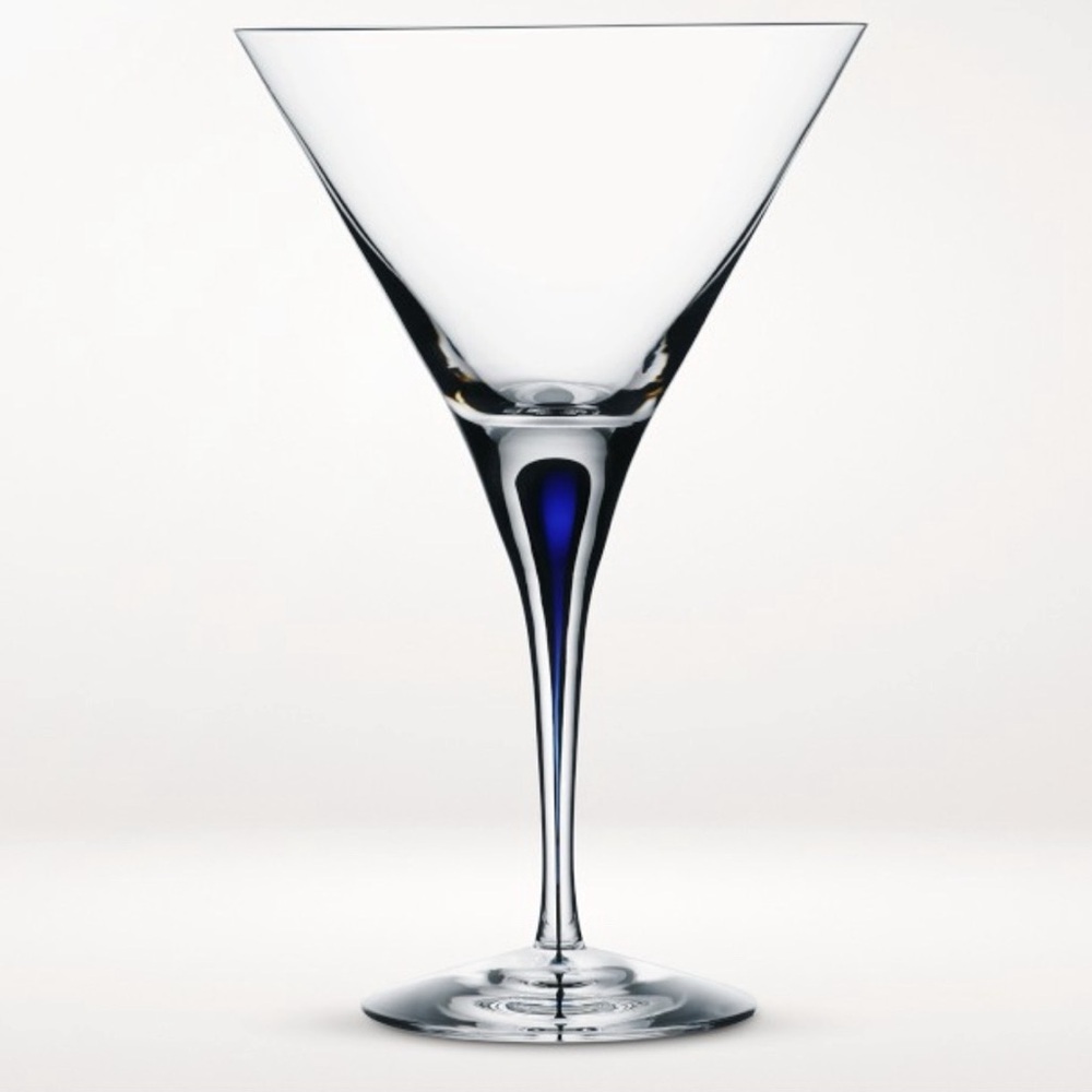 NWT Orrefors Intermezzo Blue Martini Glass